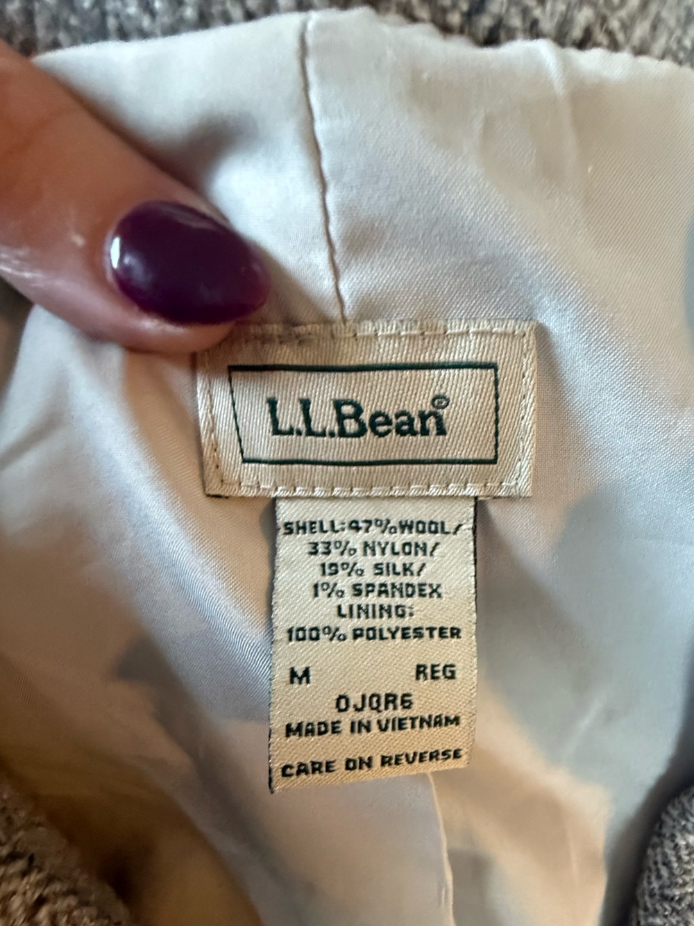 L.L.Bean Wool Blend Herringbone Tweed Blazer - Size M - Picture 6 of 7
